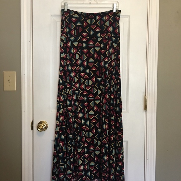 LuLaRoe Pink and Red Tiered A-Line Maxi Skirt for Casual Wear - Picture 1 of 6
